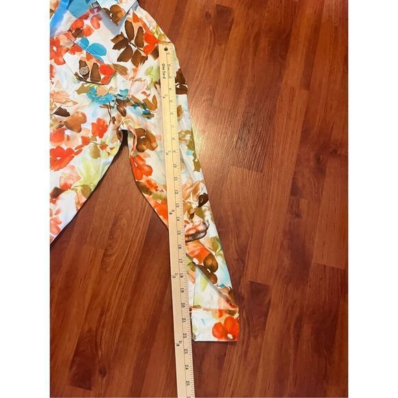 Coldwater Creek Jacket Buttons Leafy Floral Print Size Medium - Picture 8 of 11